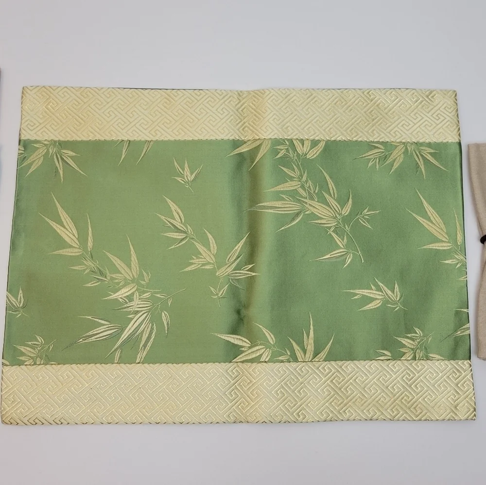 bamboo leaves silk placemat set
